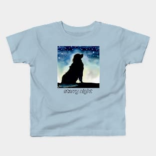 Starry Night Golden Retriever Kids T-Shirt